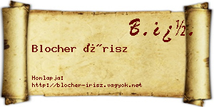 Blocher Írisz névjegykártya